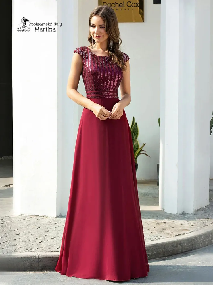 Vínové společenské šaty "Carol" - vel. 40