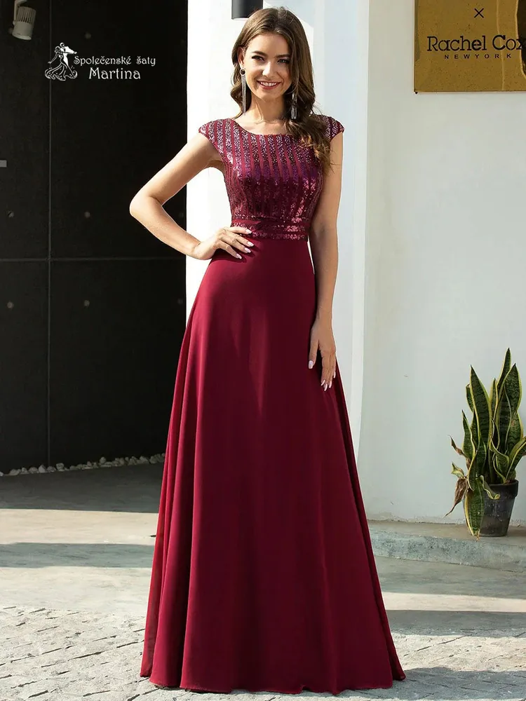 Vínové společenské šaty "Carol" - vel. 40