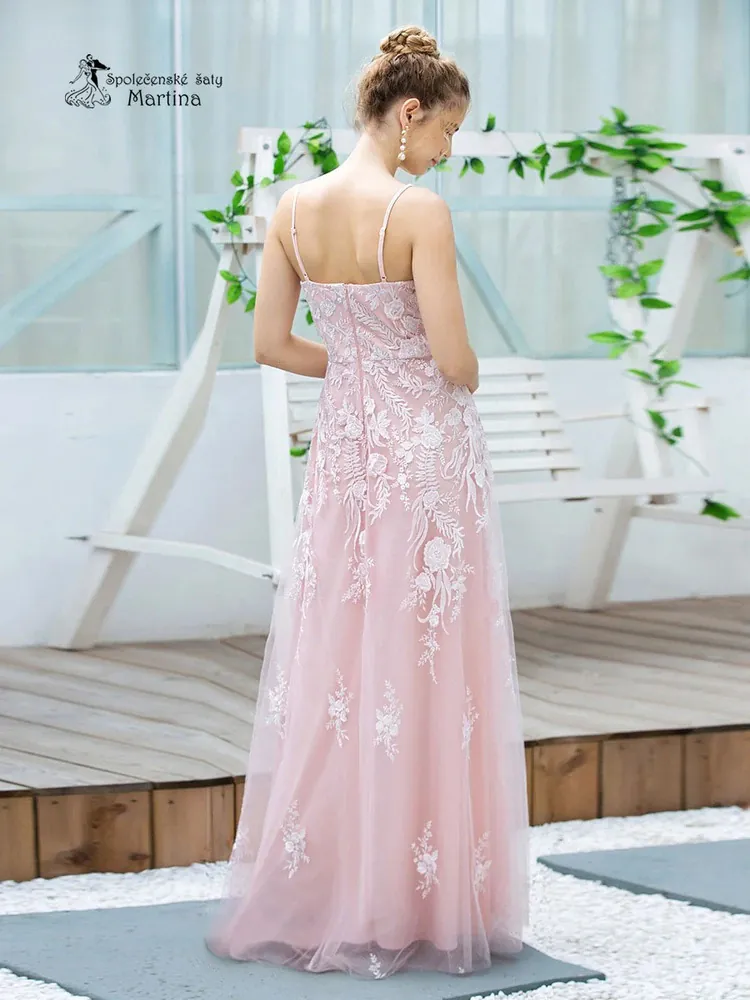 Růžové společenské šaty pro družičku "Jasmine" - vel. 42