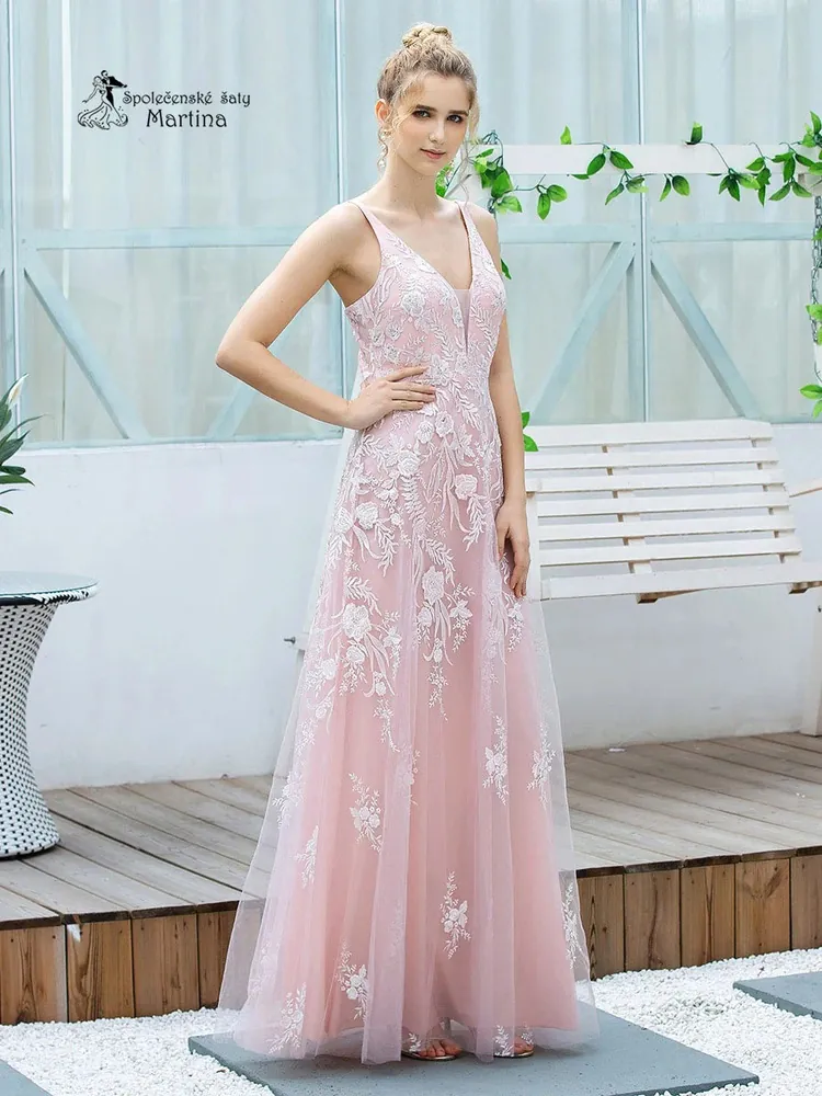 Růžové společenské šaty pro družičku "Jasmine" - vel. 42