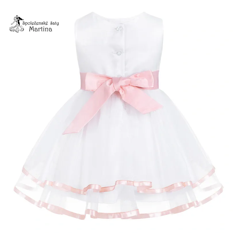 Bílo-růžové šatičky pro miminka "Vaneska" - 9-12 měs, vel. 75