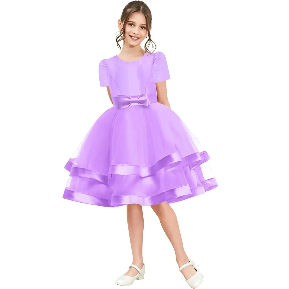 Fialové dívčí šaty "Doubravka" - vel. 6