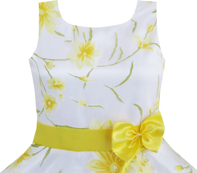 Dívčí šaty "Květuška" - žluté vel. 4-5 