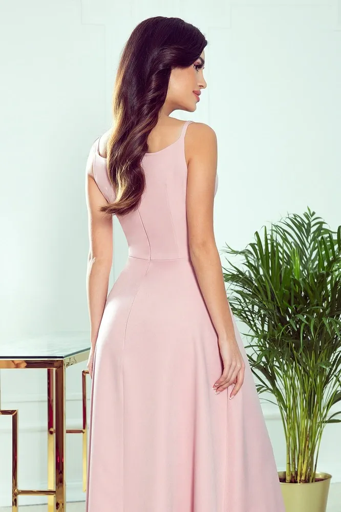 Elegantní pudrové dlouhé šaty "Betty" - vel. XL