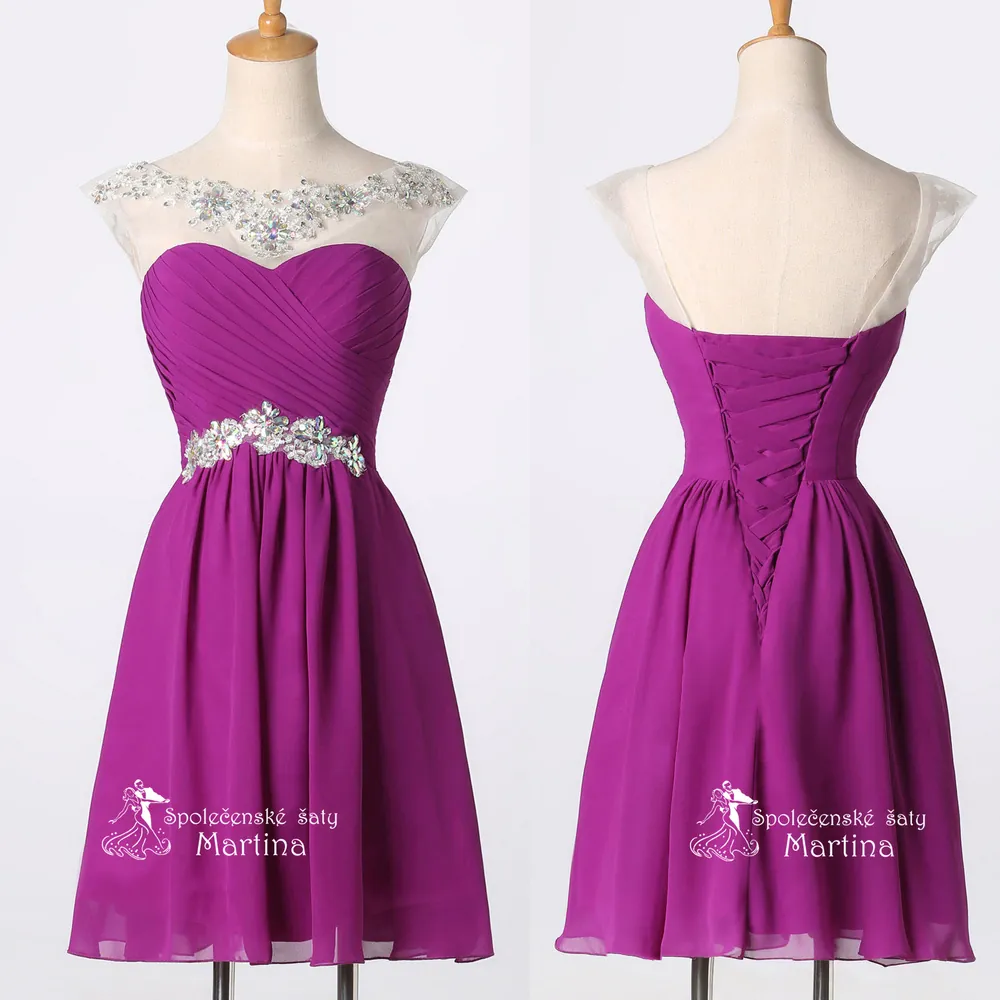 Fuchsiové koktejlové šaty "Sammie" - vel. 38