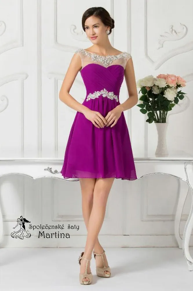 Fuchsiové koktejlové šaty "Sammie" - vel. 38