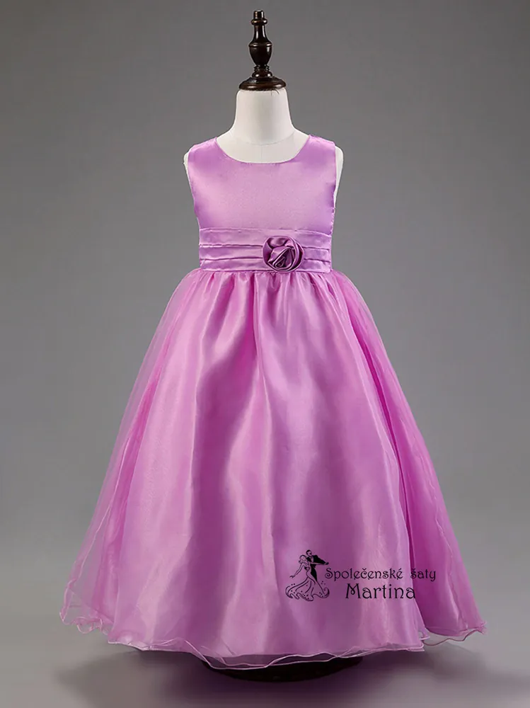 Dívčí šaty "Libuška" - fialové 7-8 let - vel. 140