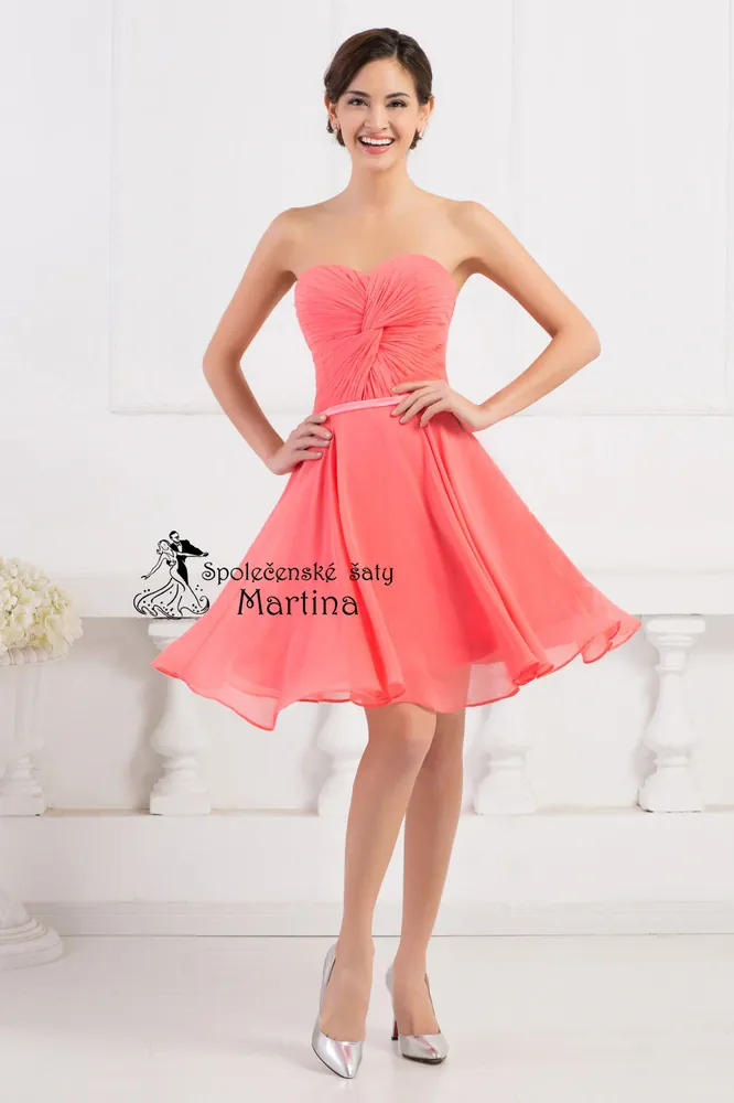 Jemně elegantní krátké společenské šaty "Coralie" - vel. 40