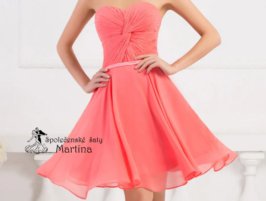 Jemně elegantní krátké společenské šaty "Coralie" - vel. 40