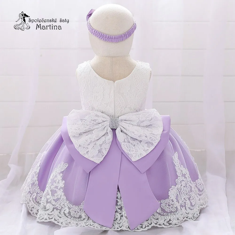 Světle fialové šatičky pro nejmenší s čelenkou "Adrianka" - vel. 80