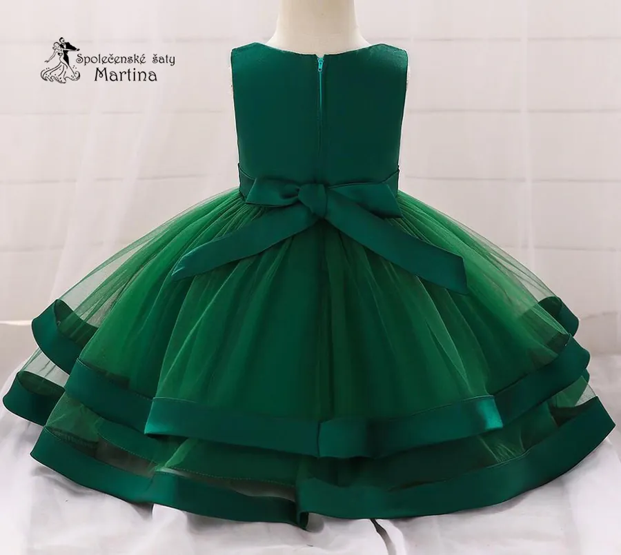 Zelené šatičky pro dívky / družičky "Sárinka" - vel. 130