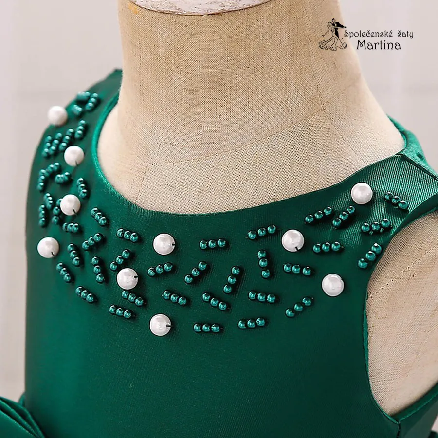 Zelené šatičky pro dívky / družičky "Sárinka" - vel. 130