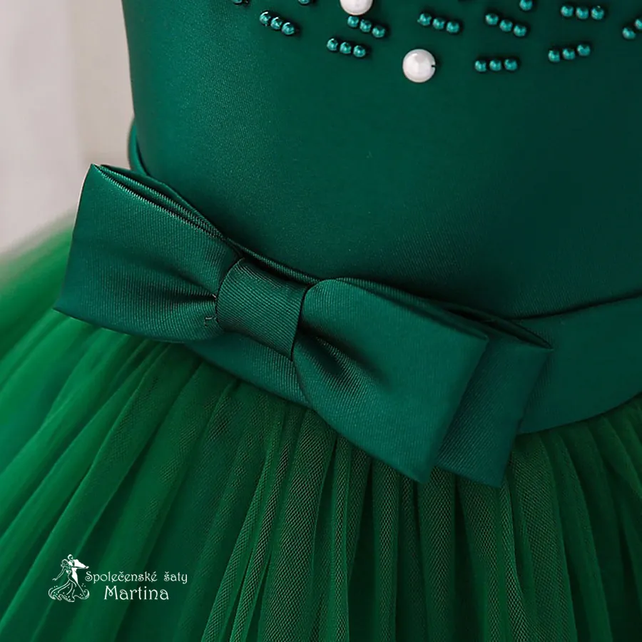 Zelené šatičky pro dívky / družičky "Sárinka" - vel. 130