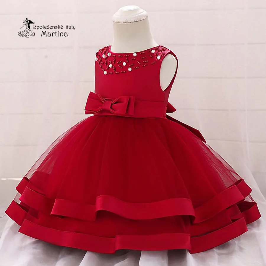 Vínové šatičky pro dívky / družičky "Sárinka" - vel. 70