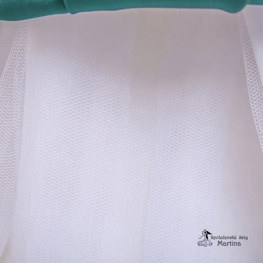 Elegantní tmavě zelené asymetrické šaty "Saskie" s výšivkou v živůtku - vel. 130