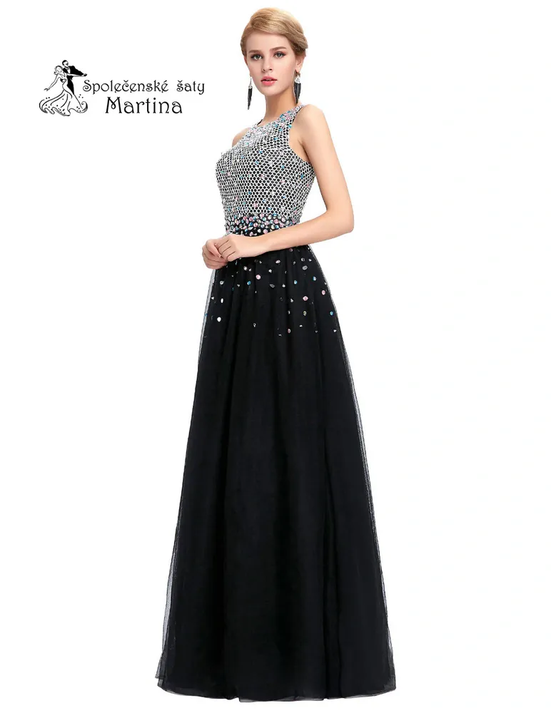 Černé společenské šaty "Mariah" s odhalenými zády - vel. 42