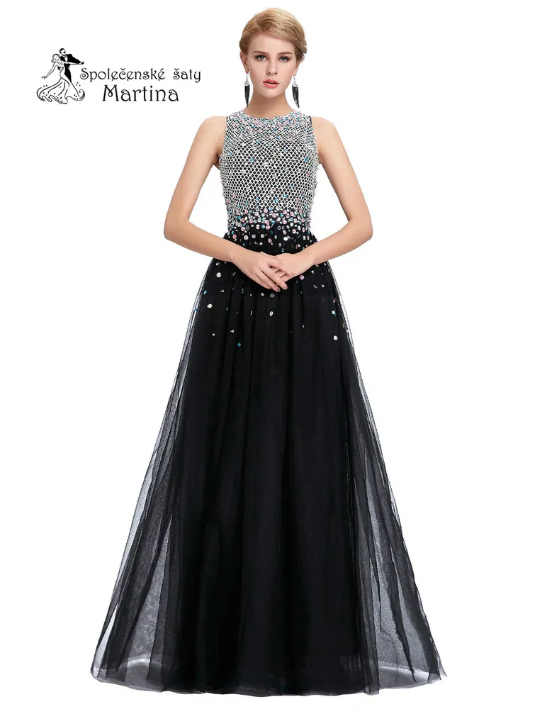 Černé společenské šaty "Mariah" s odhalenými zády - vel. 42
