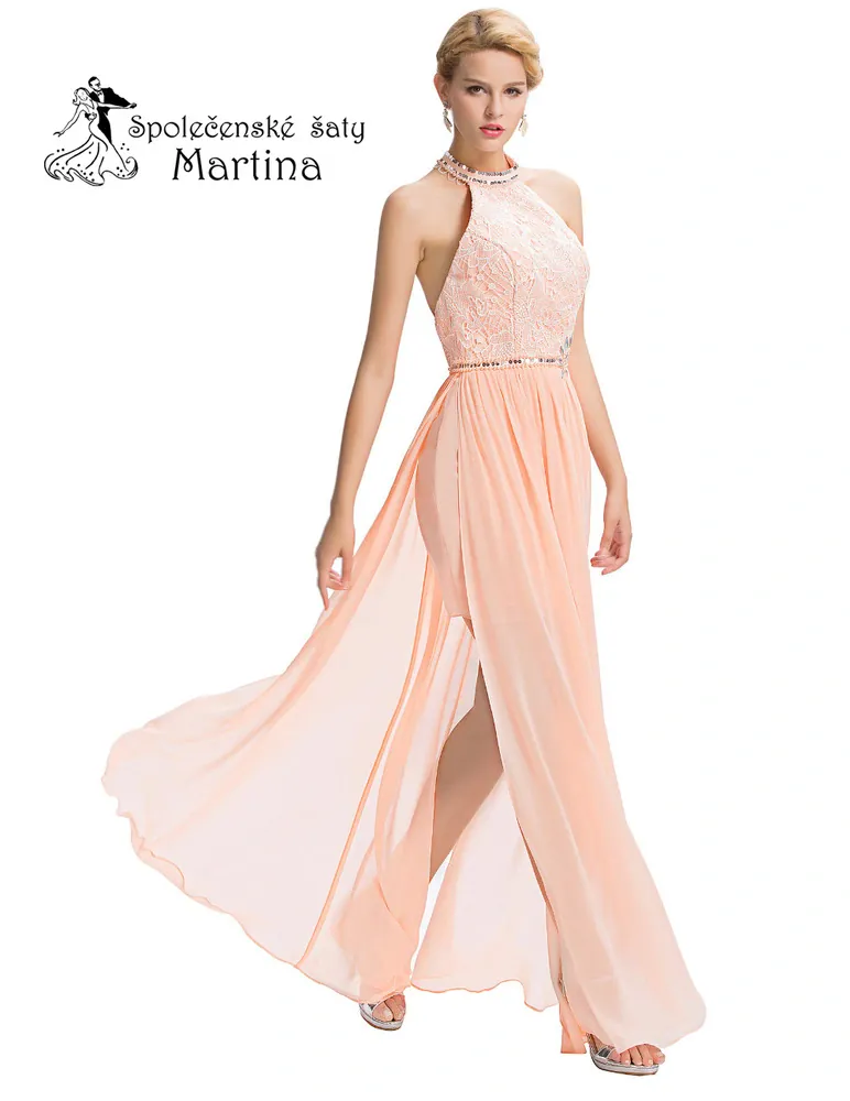 Světle růžové společenské šaty "Shanna" - vel. 46