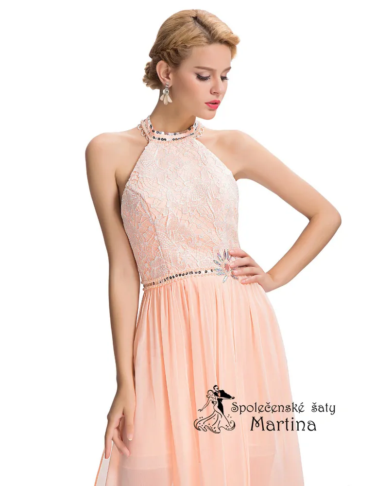 Světle růžové společenské šaty "Shanna" - vel. 46