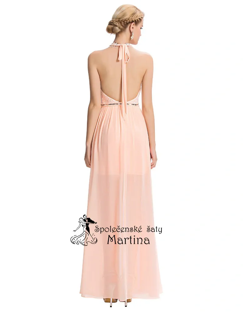 Světle růžové společenské šaty "Shanna" - vel. 46