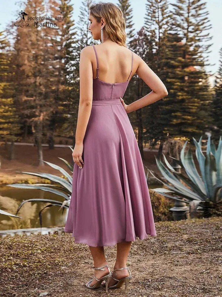 Starorůžové šaty pro svatebního hosta "Till" v délce midi - vel. 34