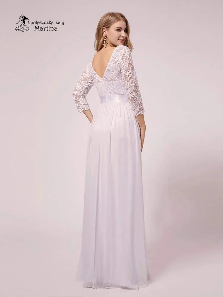 Bílé svatební těhotenské šaty "Trish" - vel. 34  