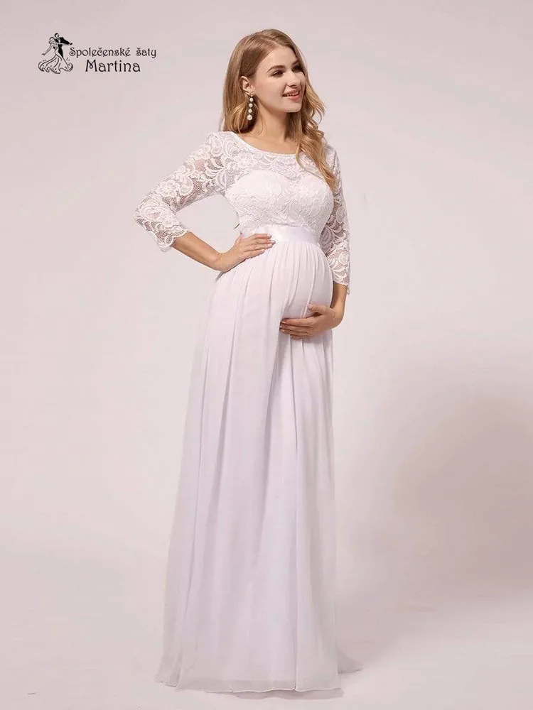 Bílé svatební těhotenské šaty "Trish" - vel. 40