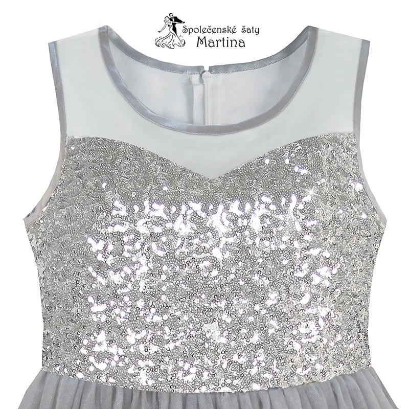 Dívčí šaty "Jindřiška" - šedé vel. 12