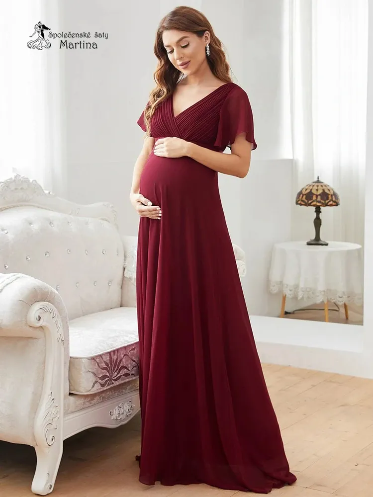 Lehké vínové těhotenské šaty "Phoebe" - vel. 34