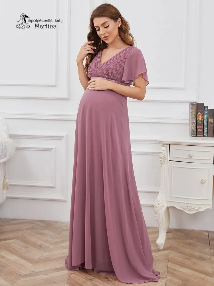Lehké starorůžové těhotenské šaty "Phoebe" - vel. 40
