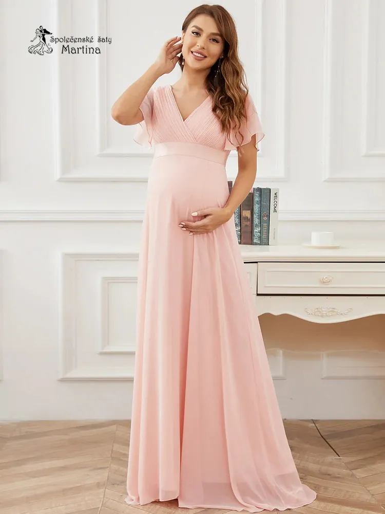 Lehké růžové těhotenské šaty "Phoebe" - vel. 36