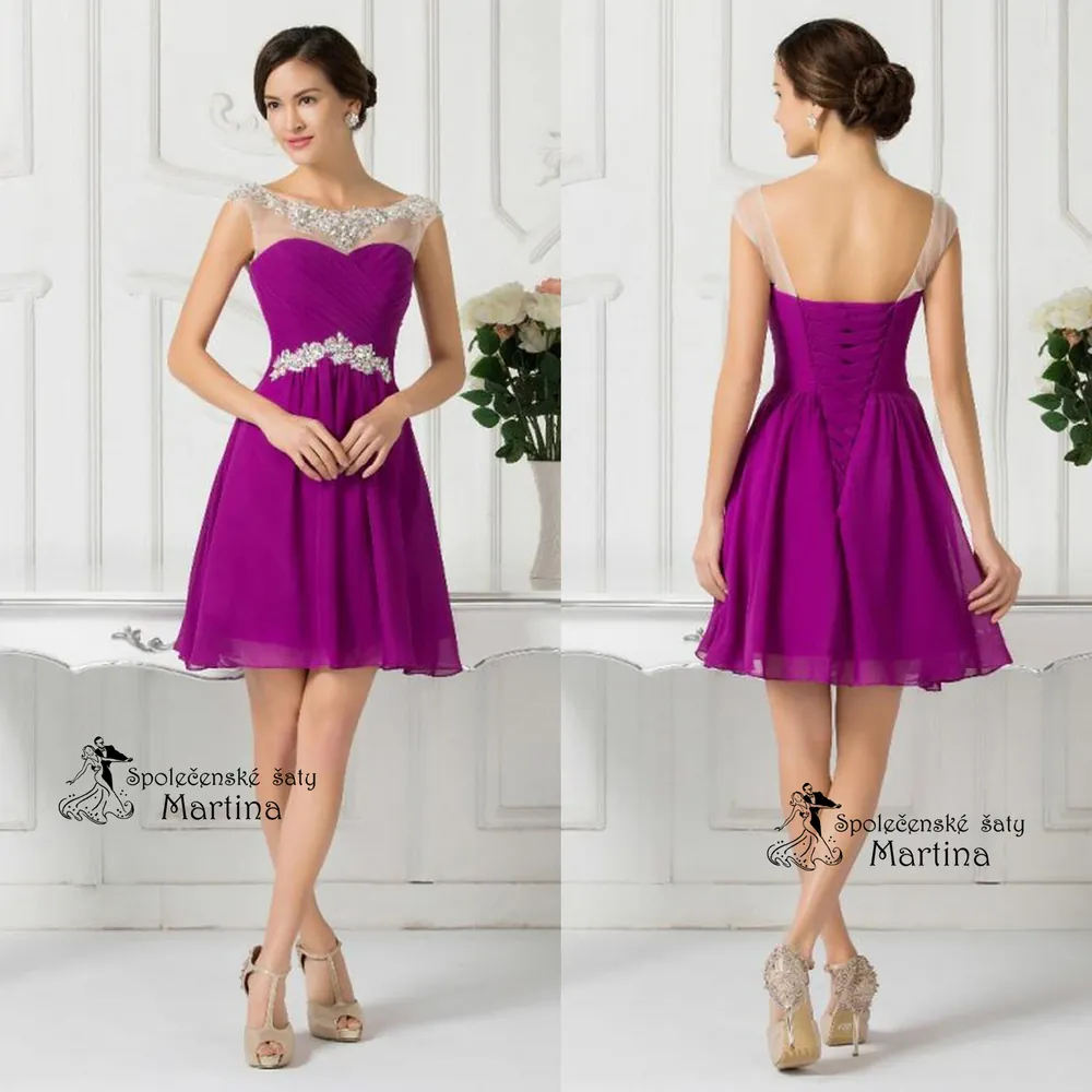 Fuchsiové koktejlové šaty "Sammie" - vel. 44