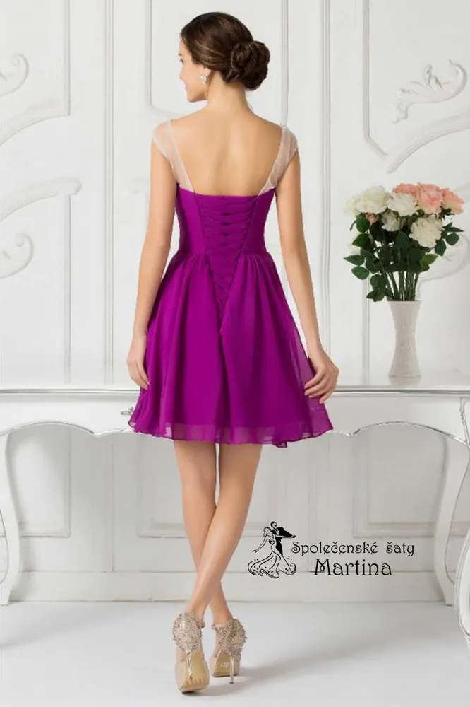 Fuchsiové koktejlové šaty "Sammie" - vel. 44