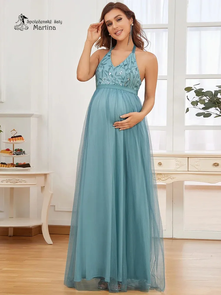 Staromodré těhotenské tylové šaty "Casidy" - vel. 40