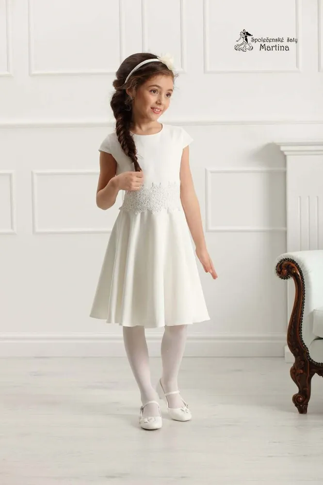 Krémové elegantní dívčí šaty "Barbie" - vel. 146