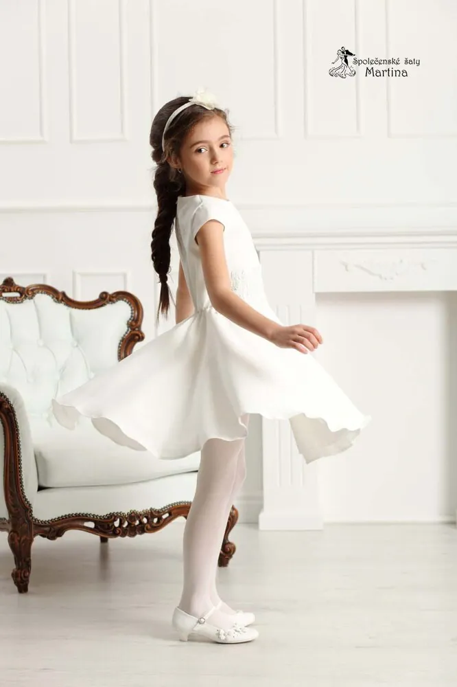 Krémové elegantní dívčí šaty "Barbie" - vel. 146