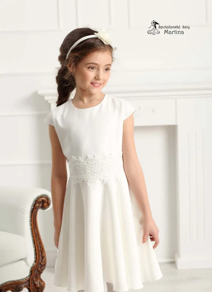 Krémové elegantní dívčí šaty "Barbie" - vel. 146