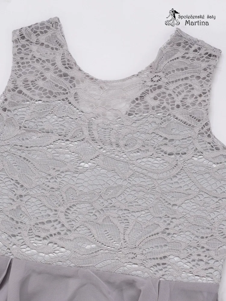 Šedé asymetrické dívčí šaty "Ivetka" - vel. 12