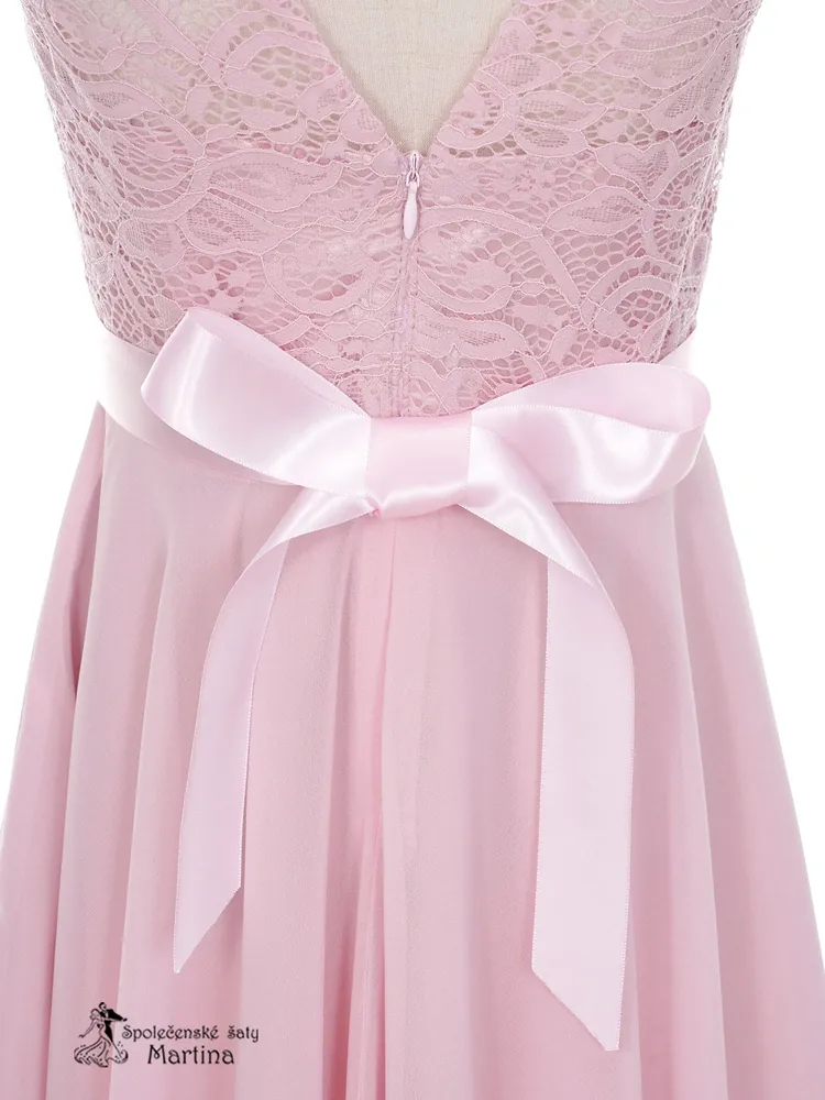 Růžové asymetrické dívčí šaty "Ivetka" - vel. 12