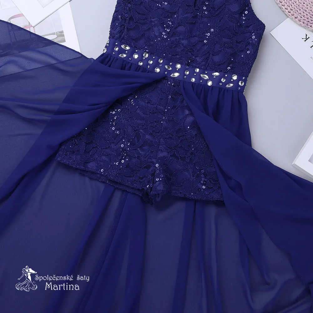 Dívčí kraťáskové šaty "Edita" - modré  vel. 4