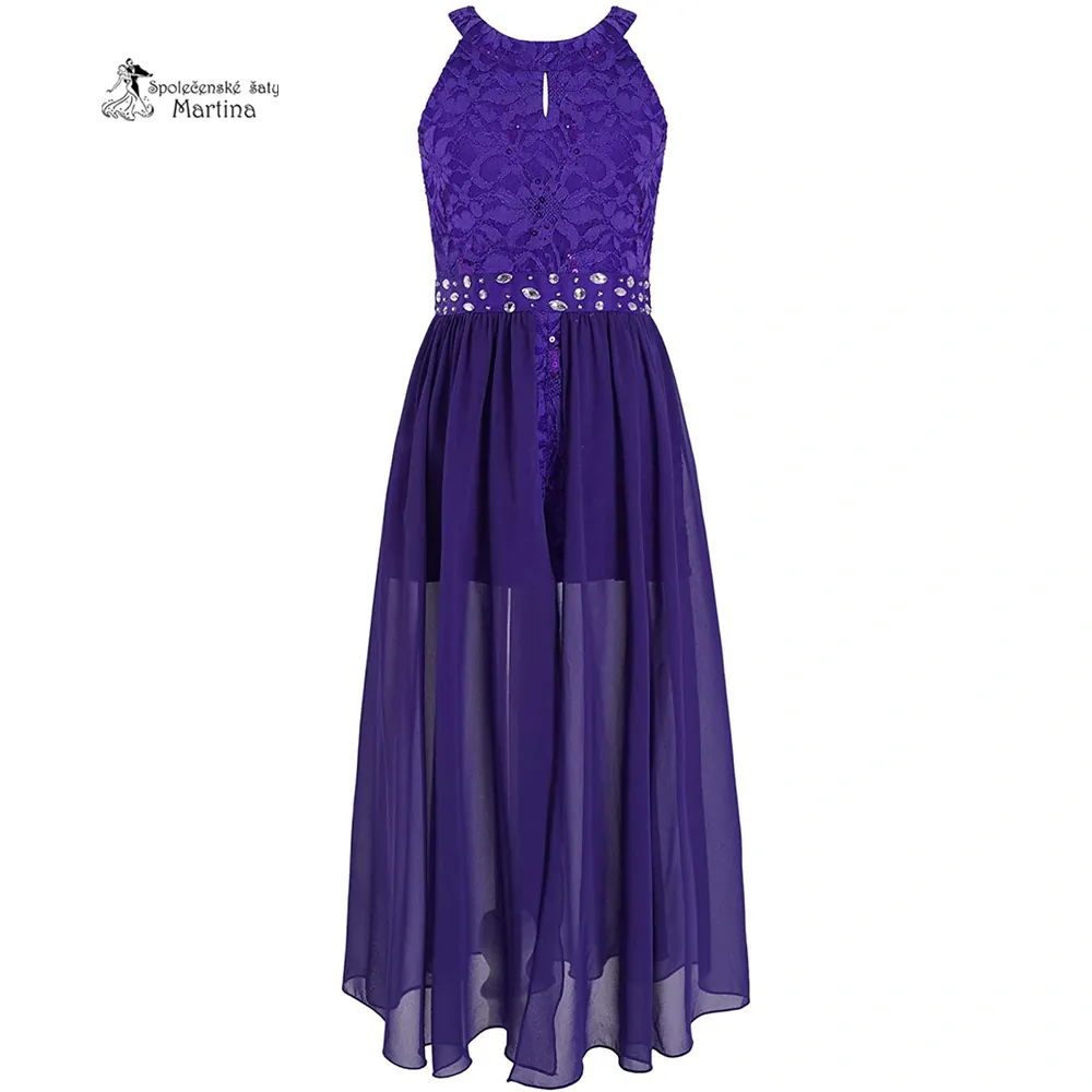 Dívčí kraťáskové šaty "Edita" - fialové  vel. 16