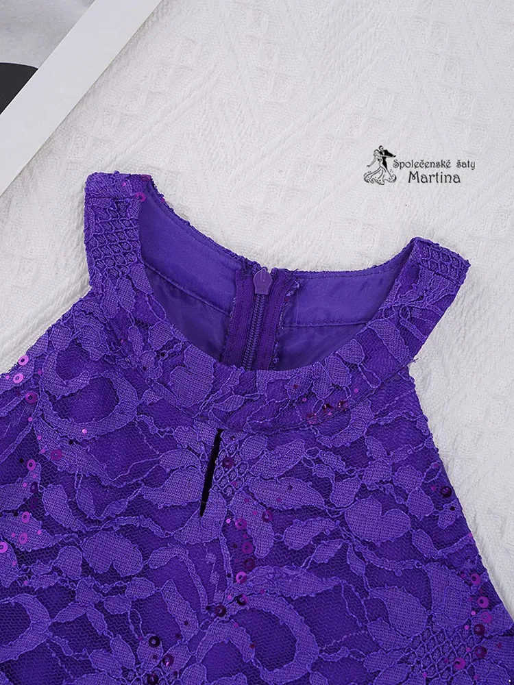 Dívčí kraťáskové šaty "Edita" - fialové  vel. 16