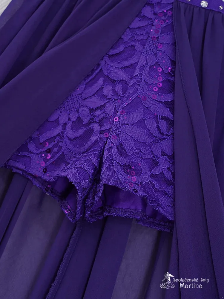 Dívčí kraťáskové šaty "Edita" - fialové  vel. 16