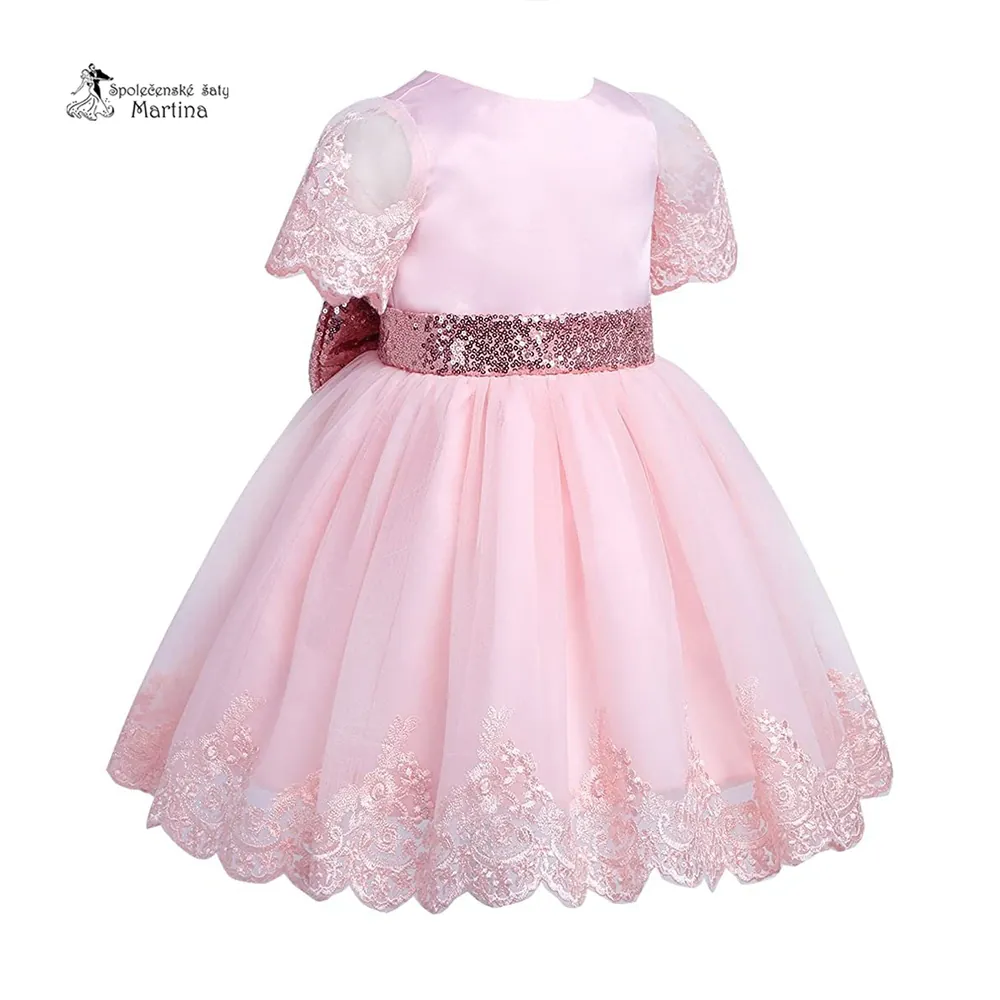 Růžové šatičky pro malé holčičky "Madlenka" - 6-9 měs. vel. 65