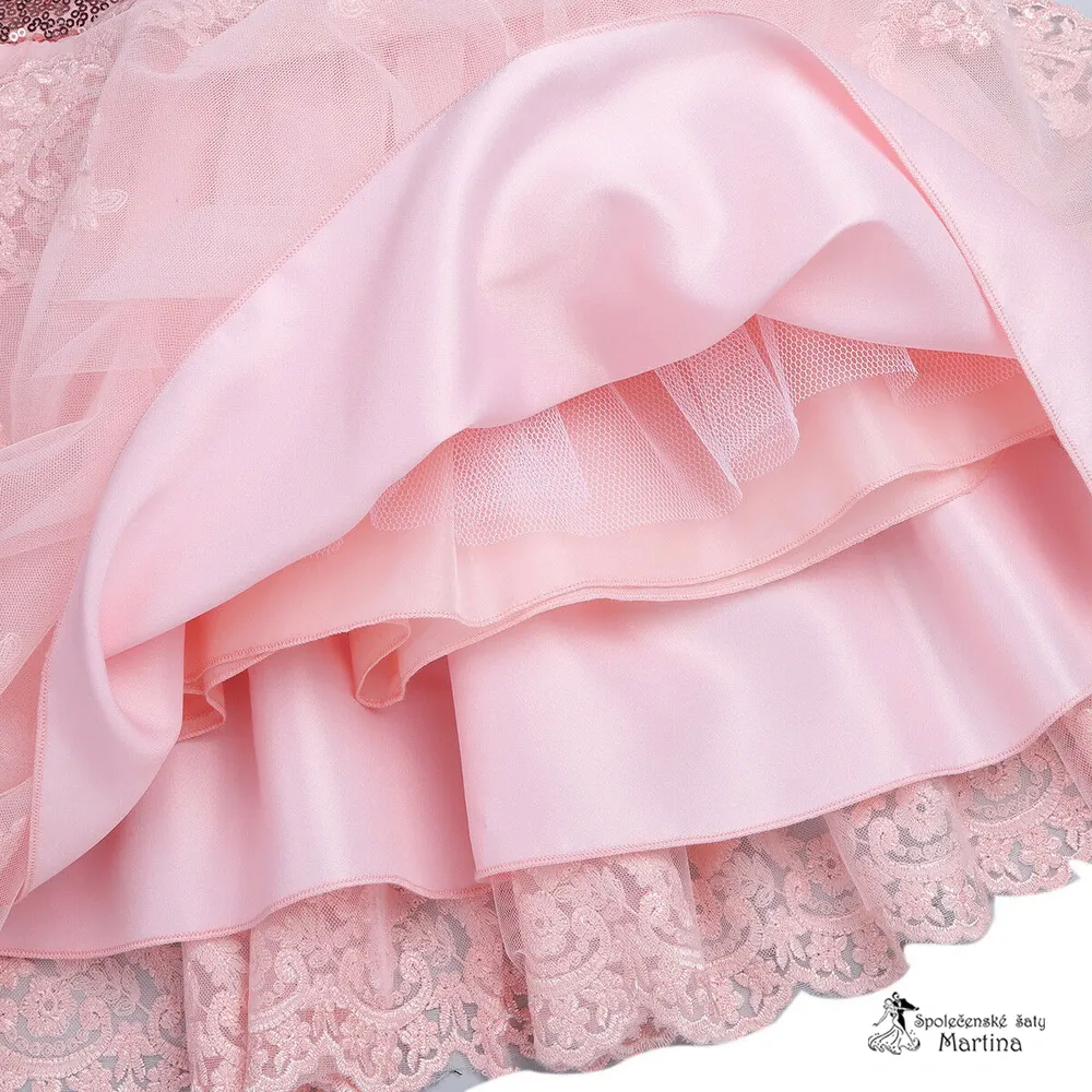 Růžové šatičky pro malé holčičky "Madlenka" - 6-9 měs. vel. 65