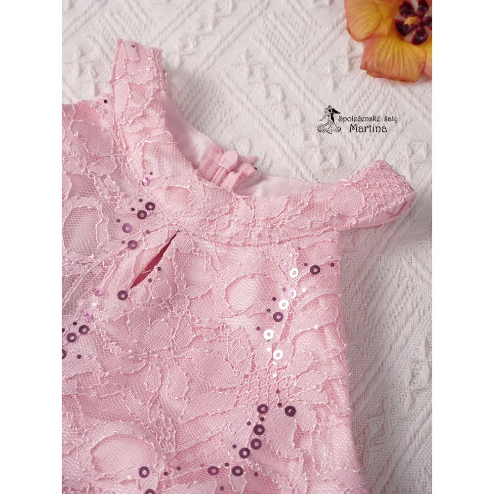 Dívčí kraťáskové šaty "Edita" - růžové  vel. 6