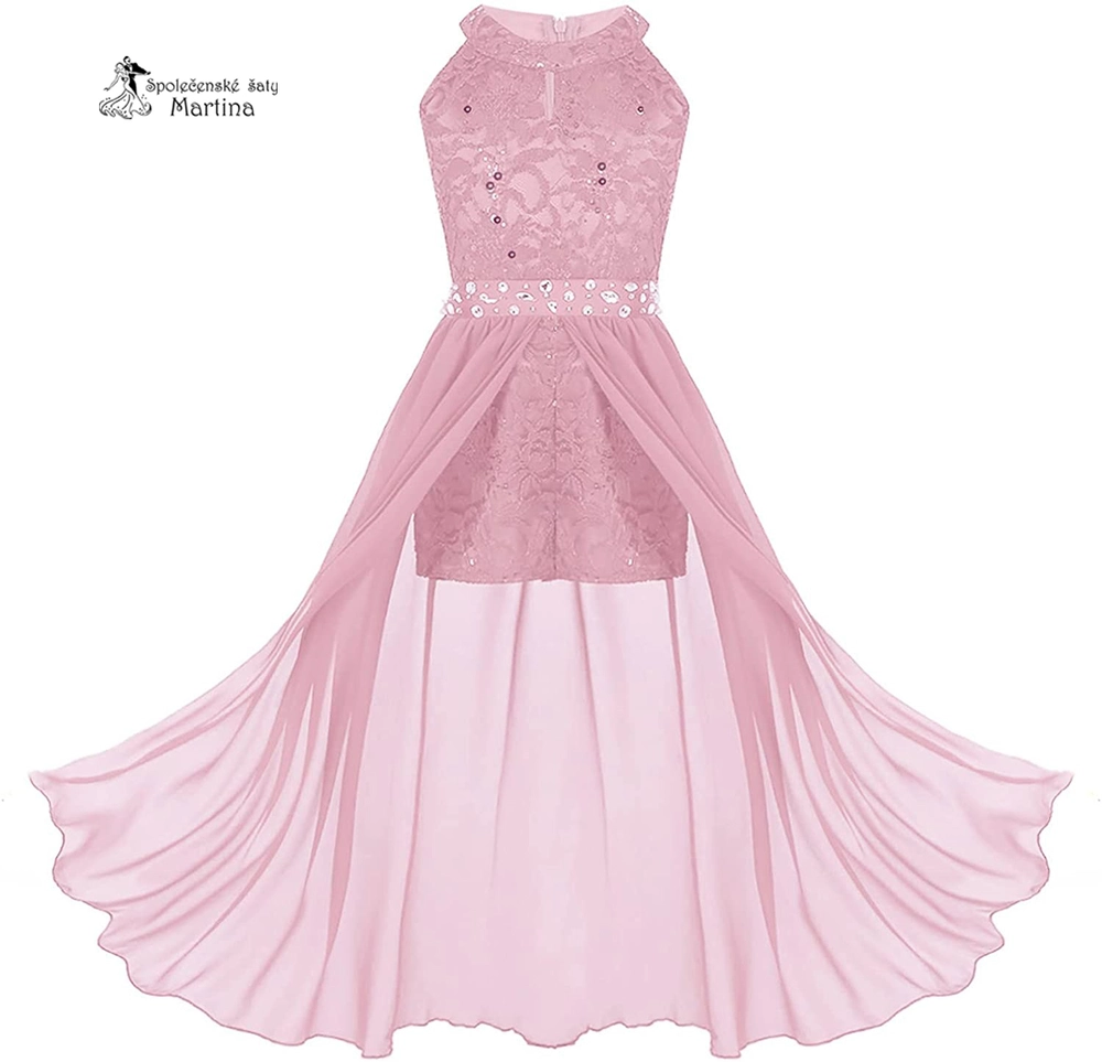 Dívčí kraťáskové šaty "Edita" - růžové  vel. 14