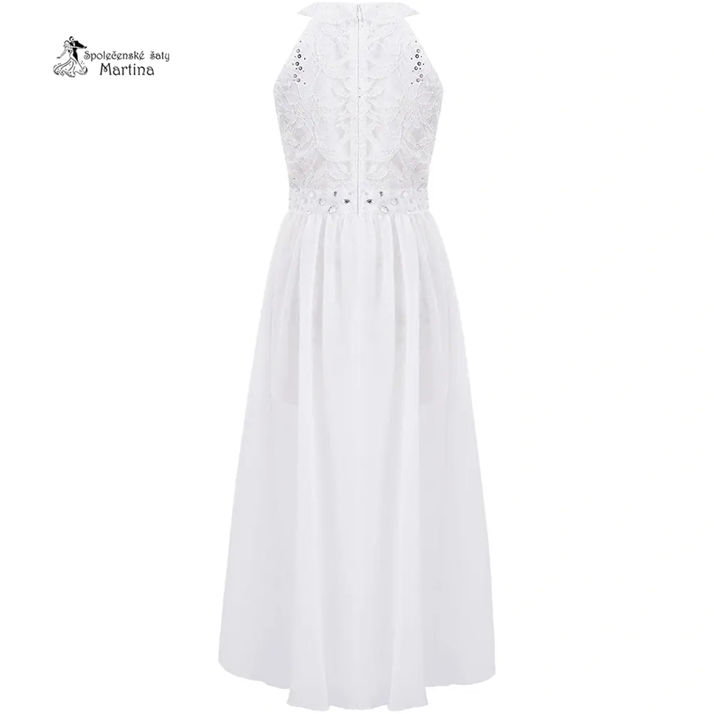 Dívčí kraťáskové šaty "Edita" - bílé  vel. 14