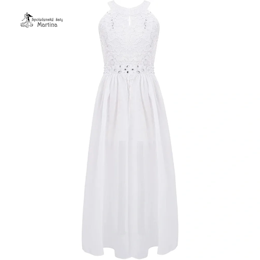 Dívčí kraťáskové šaty "Edita" - bílé  vel. 14