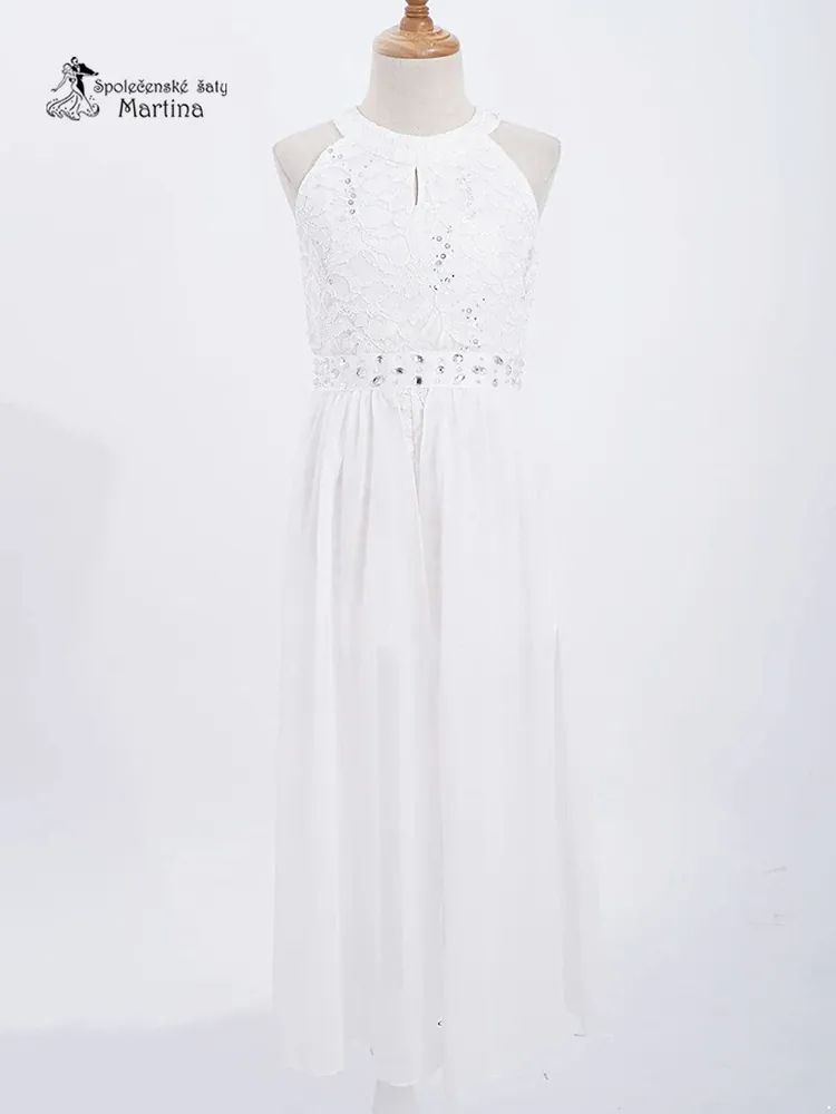 Dívčí kraťáskové šaty "Edita" - bílé  vel. 14